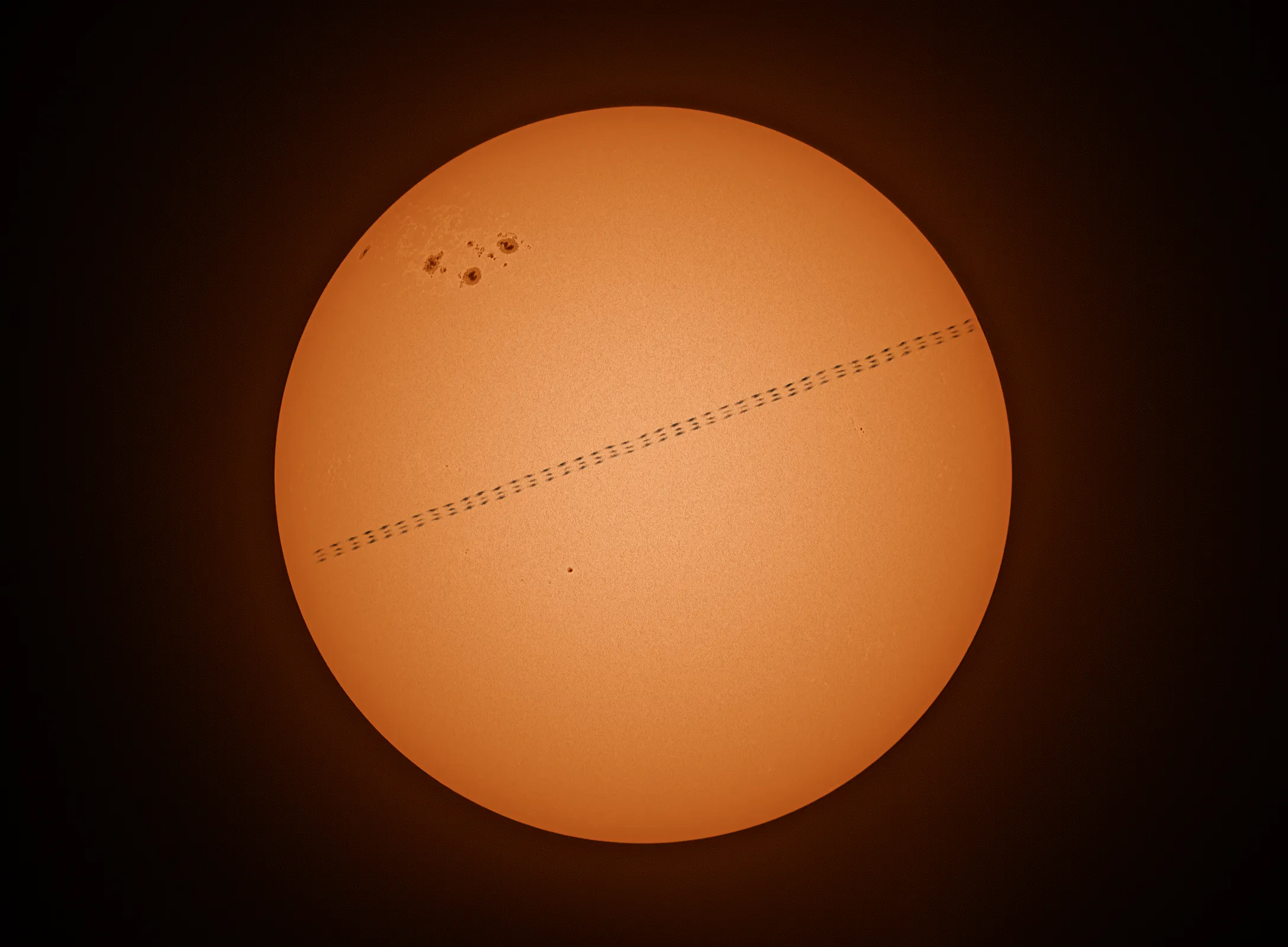 The ISS transitting in front of the Sun