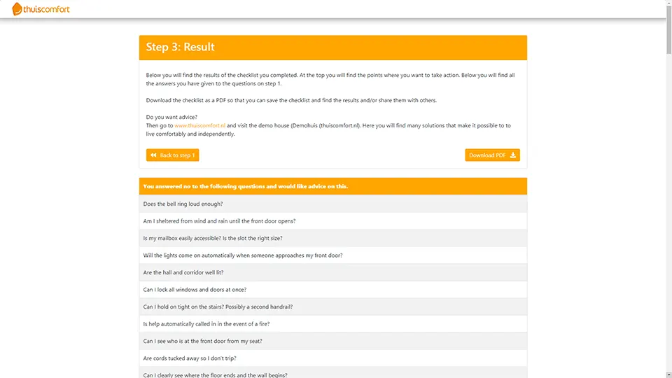 Deltion College - Thuiscomfort Checklist
