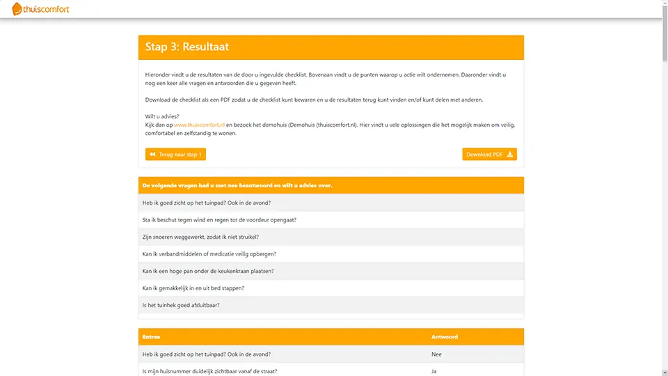 Deltion College - Thuiscomfort Checklist
